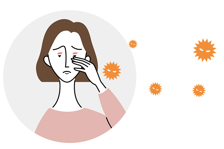 目のアレルギー反応イメージ