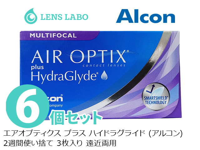 エア オプティクス プラス ハイドラグライド 2週間使い捨て 処方箋不要 3枚入り 遠近両用　6箱セット アルコン